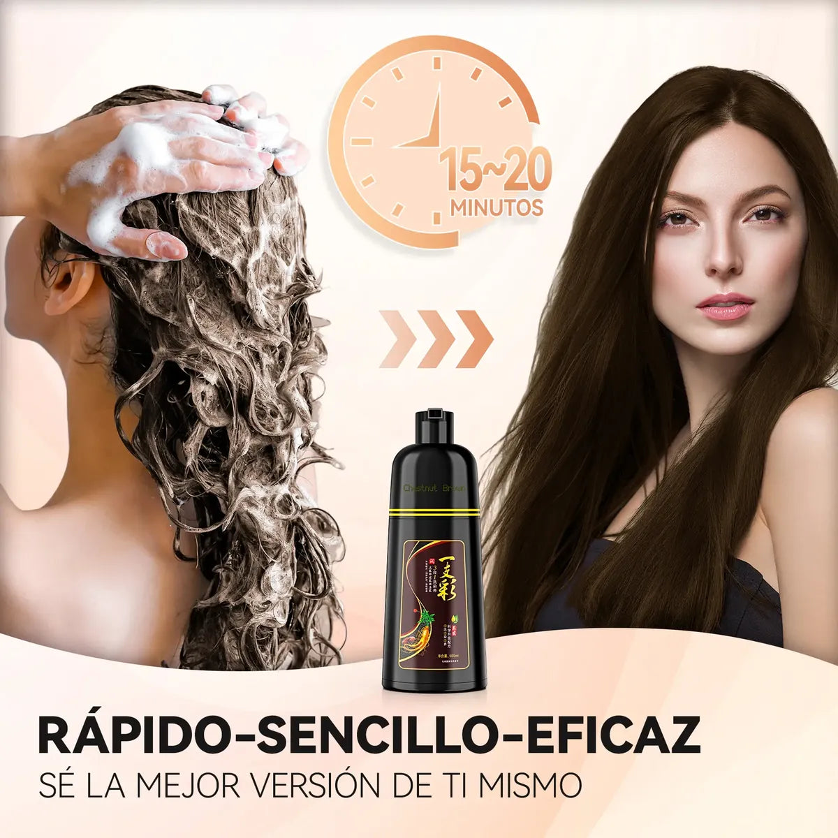 Shampoo Tinte Instantáneo Cubre Canas 500ml